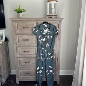Albion Fit Green Floral Jumpsuit